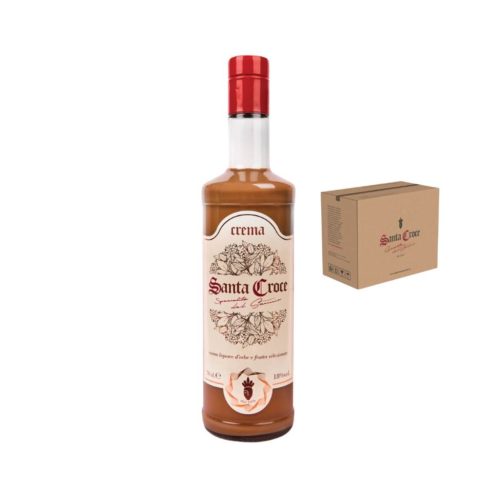 Confezione da 6 bottiglie da 700 ml di Liquore Crema di Amaro Santa Croce – liquore artigianale prodotto a Benevento, nel cuore del Sannio, Campania. Gusto ricco e vellutato, prodotto tipico italiano.