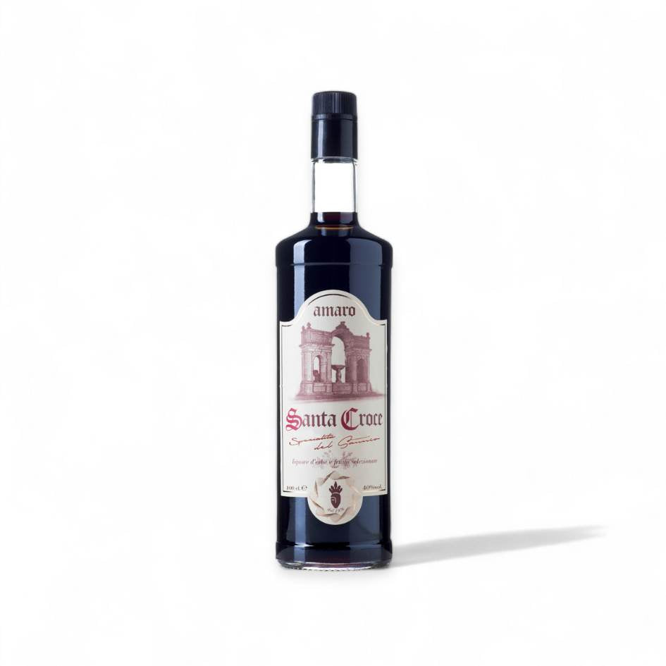 Cassa da 6 bottiglie da 1 litro di Amaro Santa Croce – liquore artigianale campano realizzato a Benevento, Sannio. Amaro tipico italiano dal gusto autentico e profumi balsamici, prodotto tipico italiano.