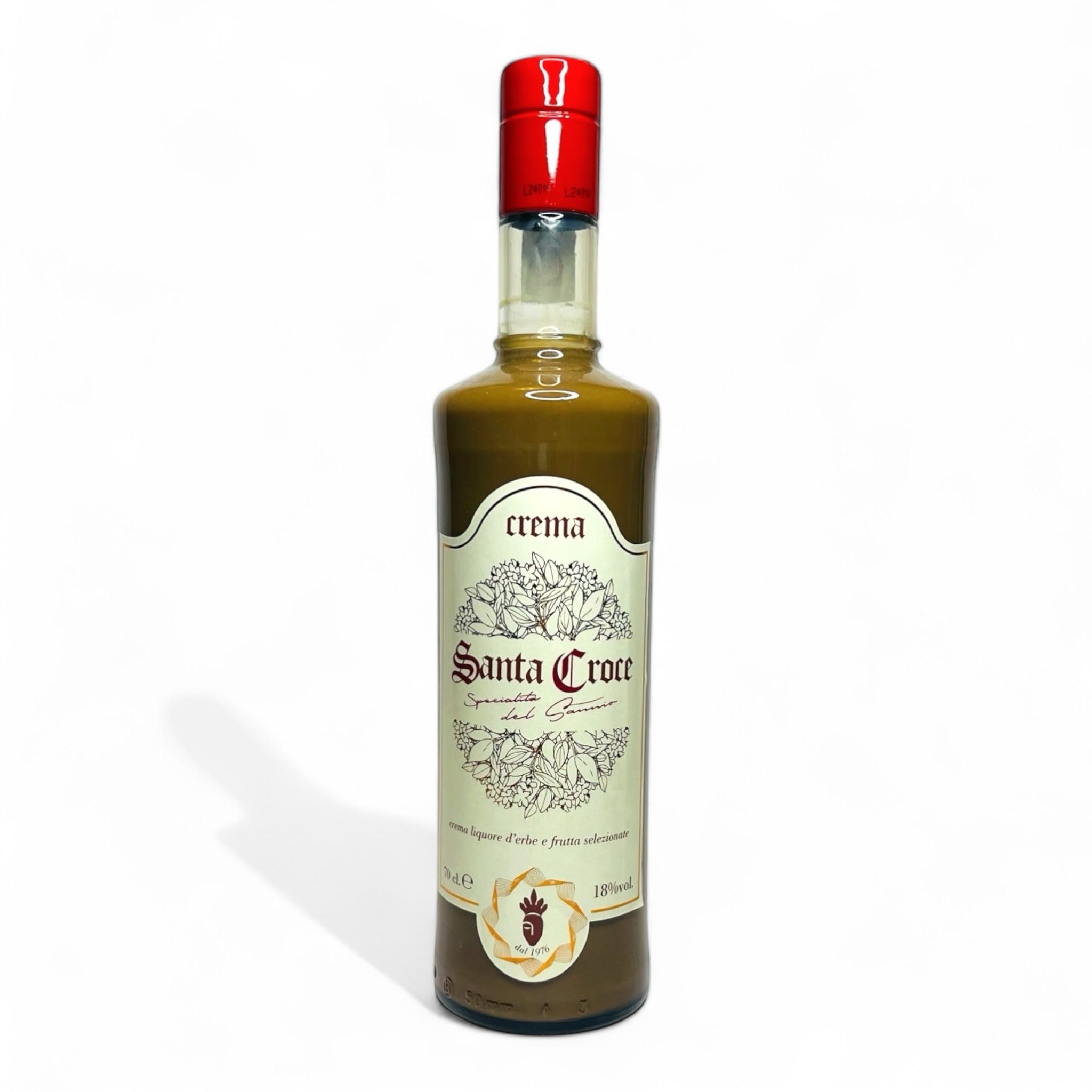 Confezione da 6 bottiglie di Liquore Crema di Amaro Santa Croce – liquore artigianale di Benevento, nel cuore del Sannio, Campania. Ricco e vellutato, un autentico prodotto tipico italiano per gli amanti dei liquori artigianali.